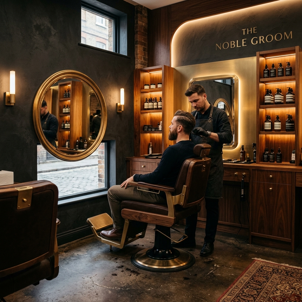 El Roble Barbershop premium interior view